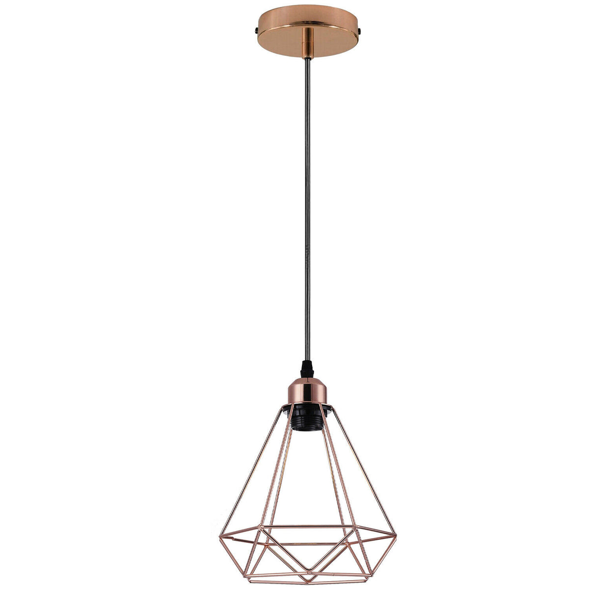 Industrielle Vintage Loft Rose Gold ohne Glühbirne Diamantform Kronleuchter Deckenpendelleuchte Lampe
