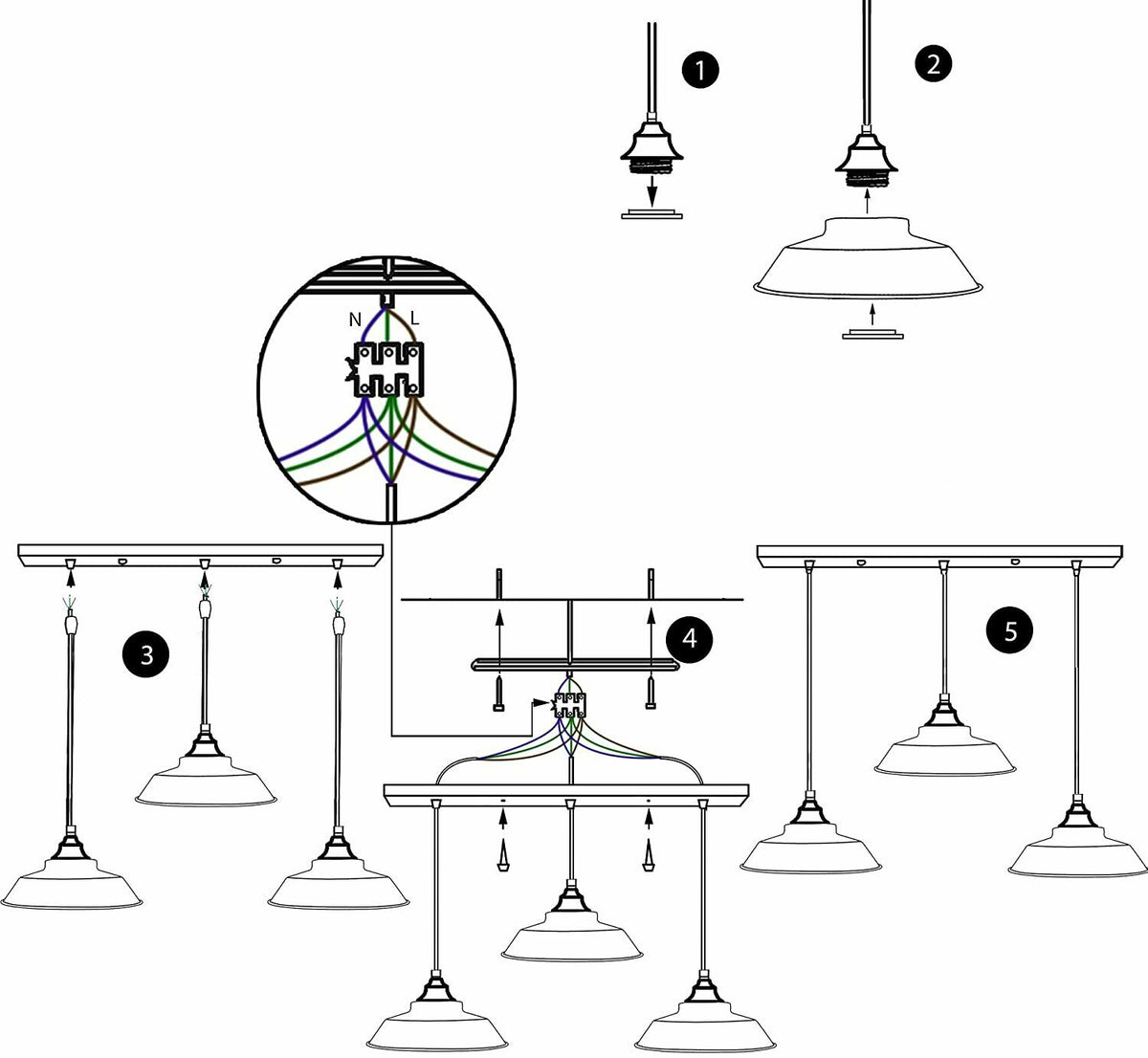 Bowl Shape Pendelleuchte: moderne LED-Pendelleuchte Nickel satiniert - Größe Bild