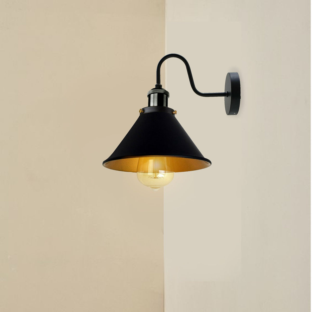 Konische Vintage Wandleuchte Industrielle Wandleuchte aus Metall