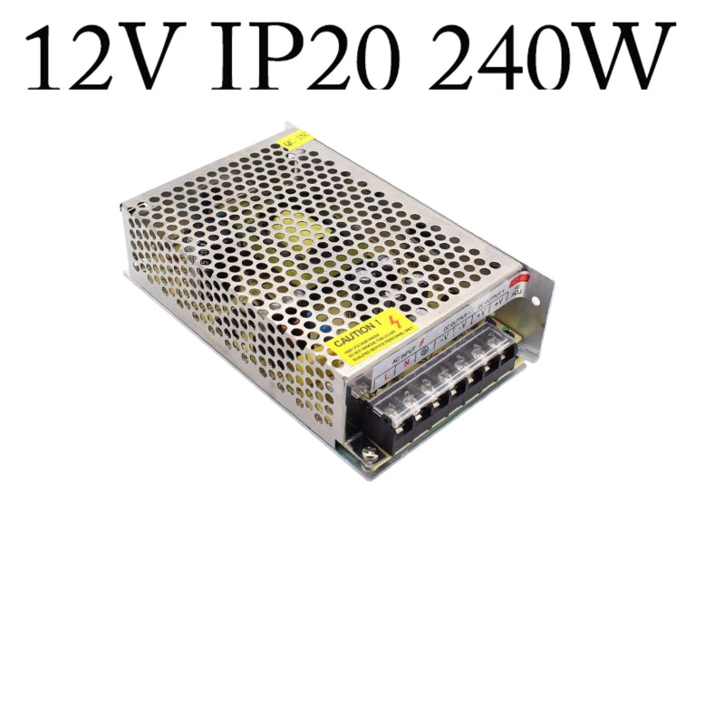 12V 20A Schaltnetzteil 240W IP20 Trafo, ideal für die Stromversorgung von LED-Lichtern und elektrischen Geräten