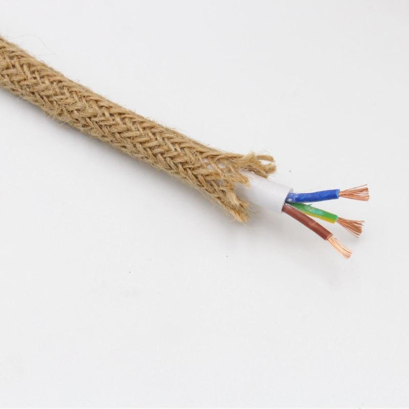 Vintage 3-Adrig Rund Kabel Flexibles Hanf Textilkabel