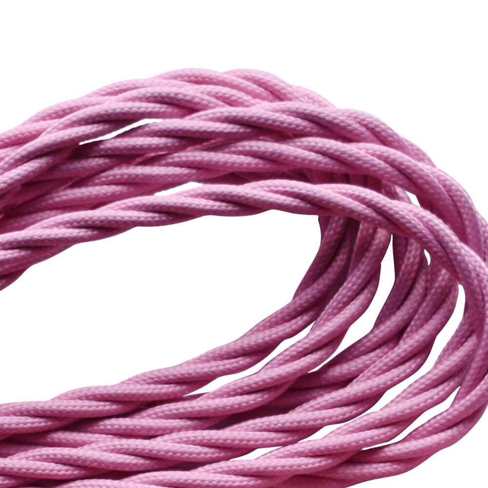 2 Adern verdrilltes Elektrokabel Baby Pink Farbe Stoff 0.75 mm - Shop für LED-Leuchten - Transformatoren - Lampenschirme - Halter | ladsone.com