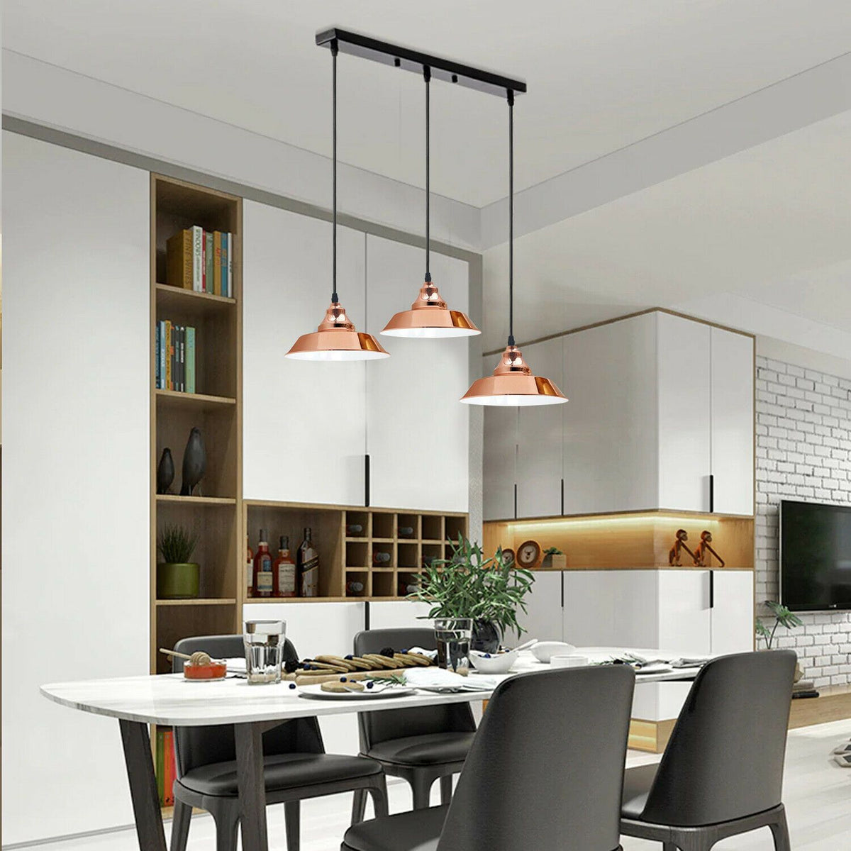 Pendelleuchte 3 flammig höhenverstellbar Esszimmer