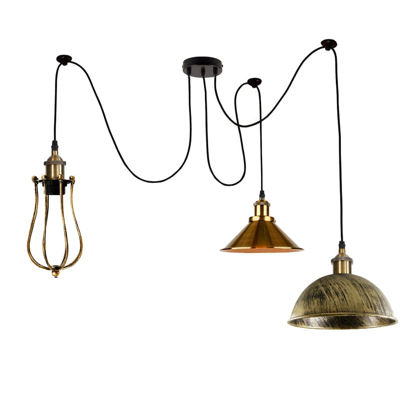 3-flammige Pendelleuchte mit Vintage Glühbirnen