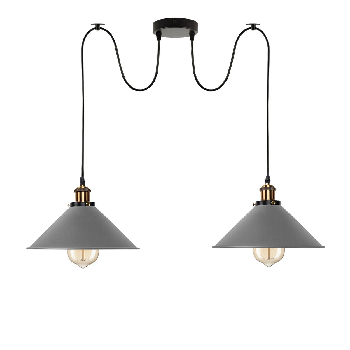 2-Wege-Retro-industrielle Decke Kabel E27 Hängelampe Pendelleuchte