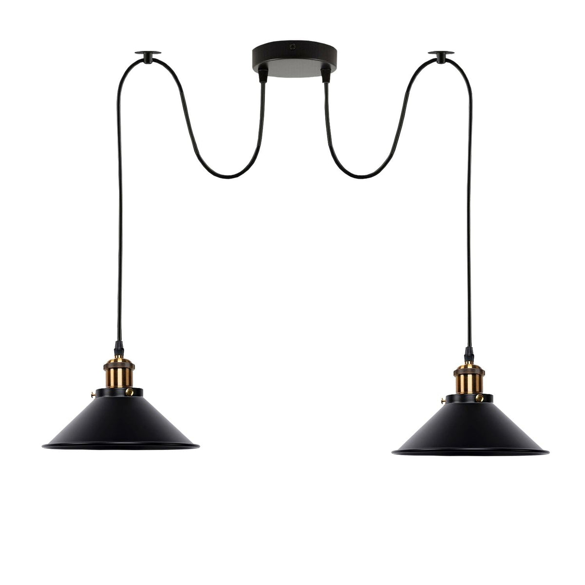 2-Wege-Retro-industrielle Decke Kabel E27 Hängelampe Pendelleuchte