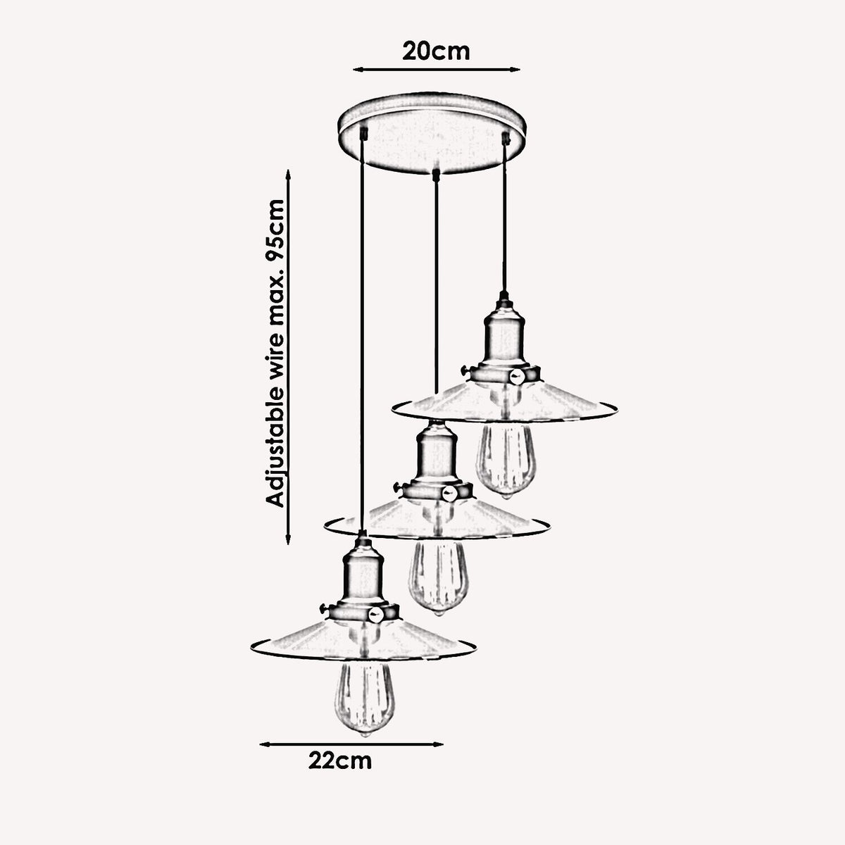Retro Deckenlampe Industrie Tisch Pendelleuchte Hängelampe Esstisch Wohnzimmer