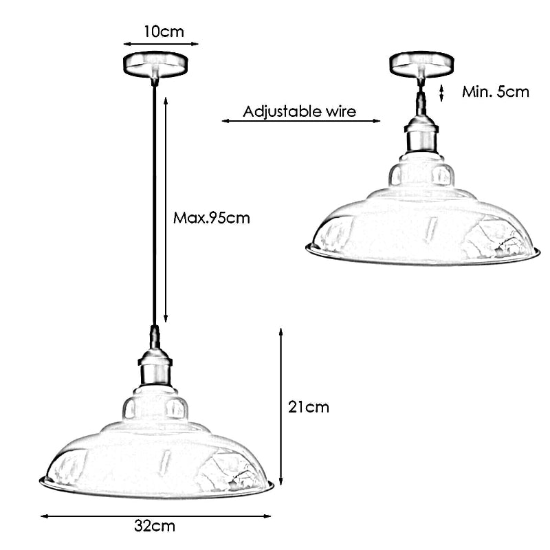 Retro Vintage Industrial E27 Deckenlampen Pendel Hängelampe Licht