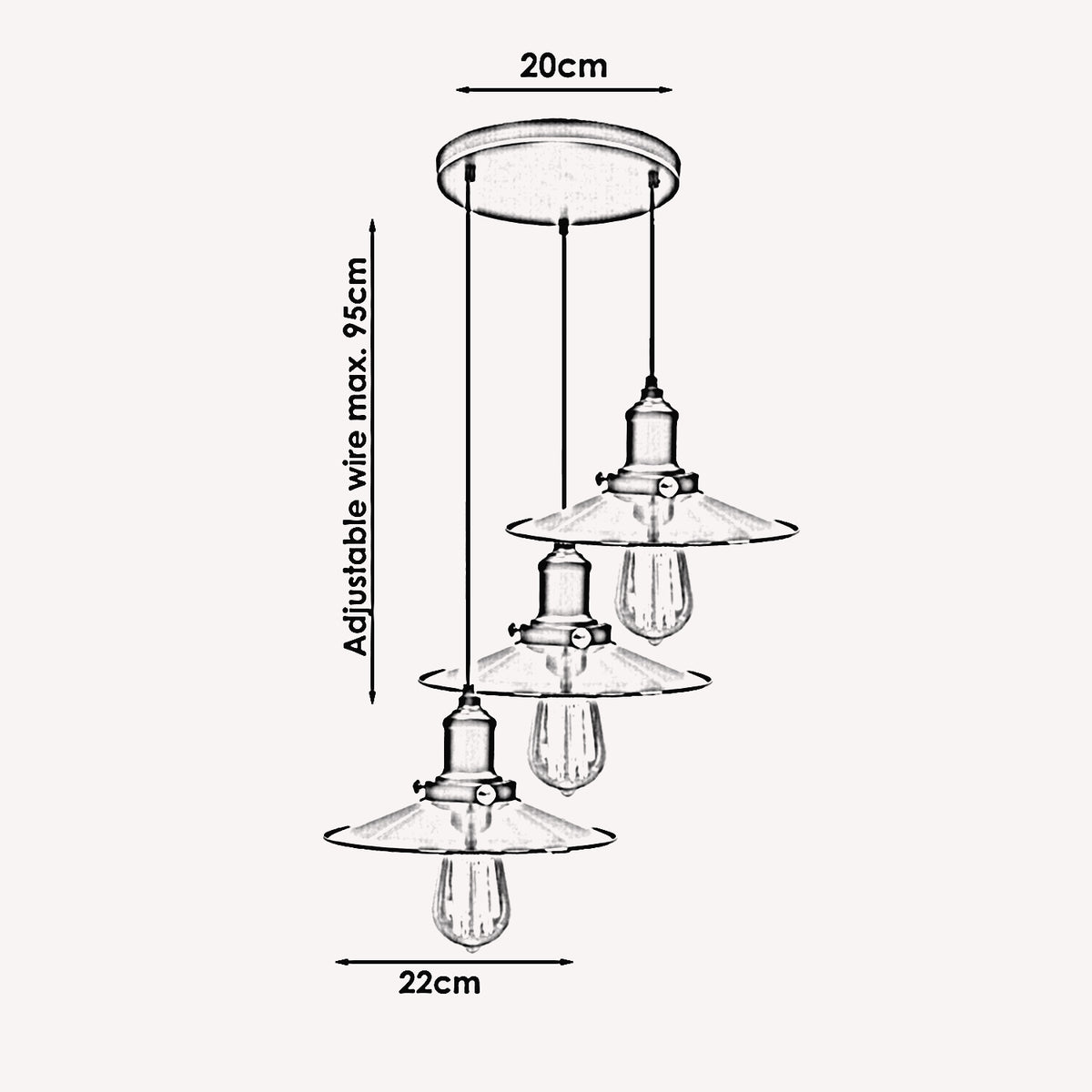 Satinnickel colour Neu Retro Deckenleuchte Industrie Tisch Pendelleuchte Hängelampe Esstisch Wohnzimmer