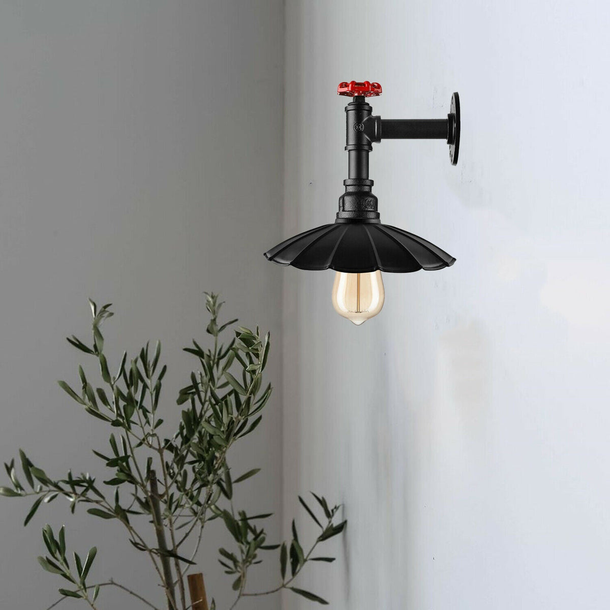 Industrieller Rohr-Licht-Regenschirm-Form-Schatten-Wand-Leuchter-Metalllampen-Armaturen für den Innenbereich ladsone.com