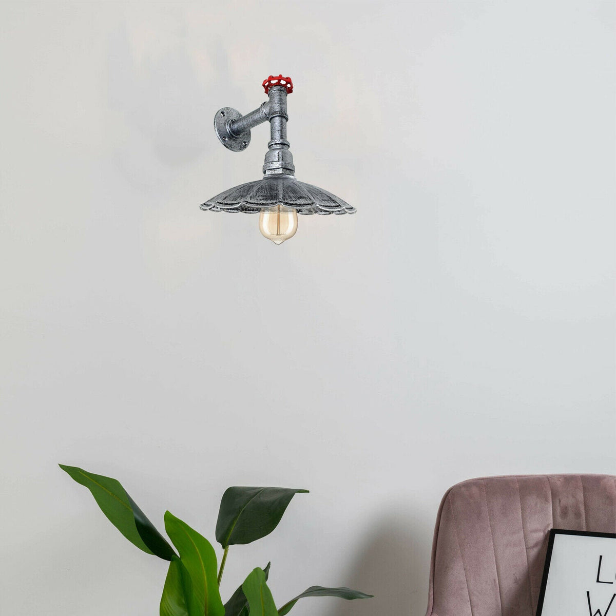 Industrieller Rohr-Licht-Regenschirm-Form-Schatten-Wand-Leuchter-Metalllampen-Armaturen für den Innenbereich ladsone.com