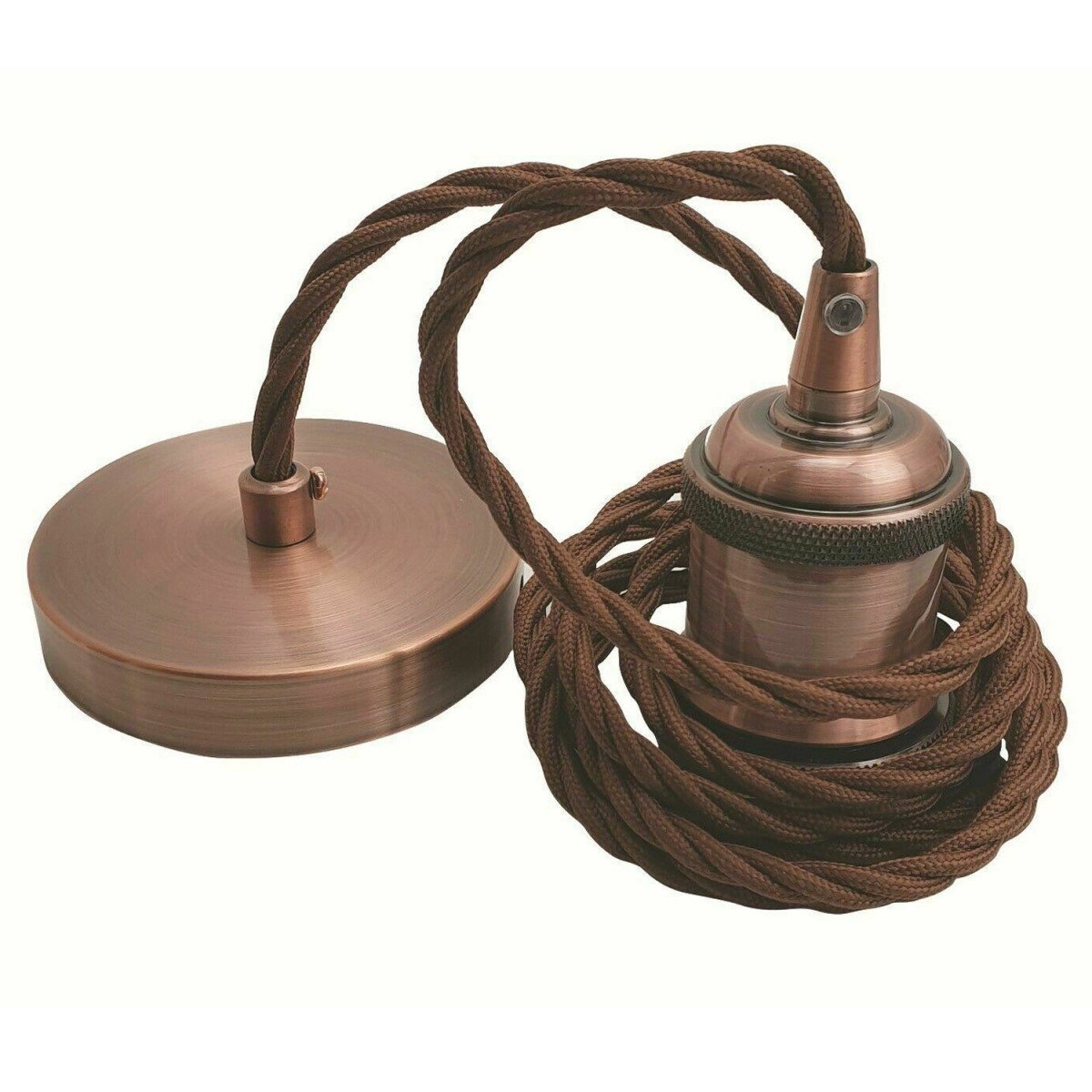 1m braunes verdrilltes Kabel E27 Base Copper Holder