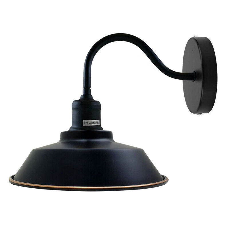 Industrial Wandleuchte schwarz mit E27