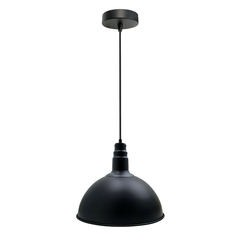 Schwarz Pendelleuchte Ø 30cm Metallschirm 
