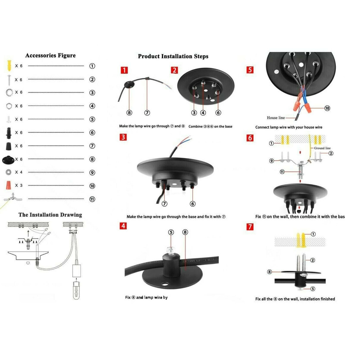 Retro Spinnenlampe 8 Köpfe Deckenpendelleuchte 