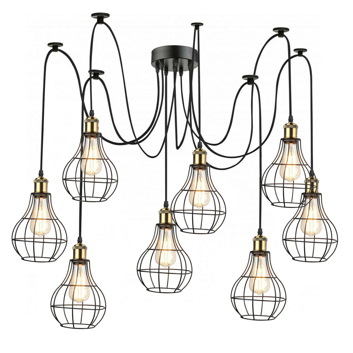 Pendelleuchte 8-flammig Spinnenlampe decke Käfig 