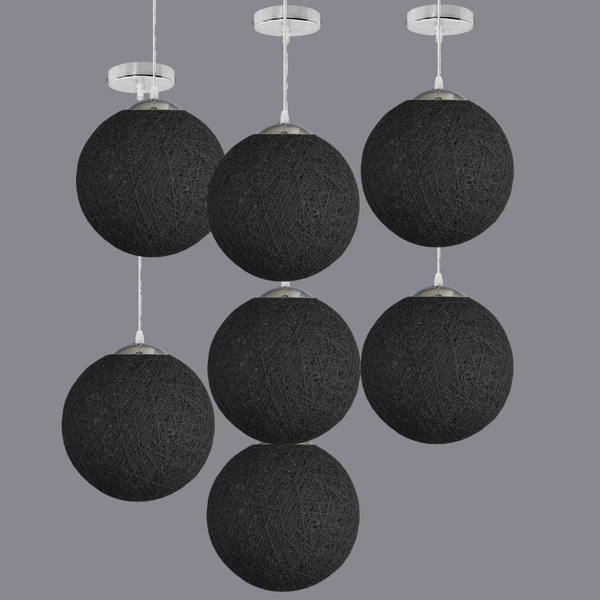Beste Qualität Single Rattan Vine Ball Deckenpendelleuchte Schwarz