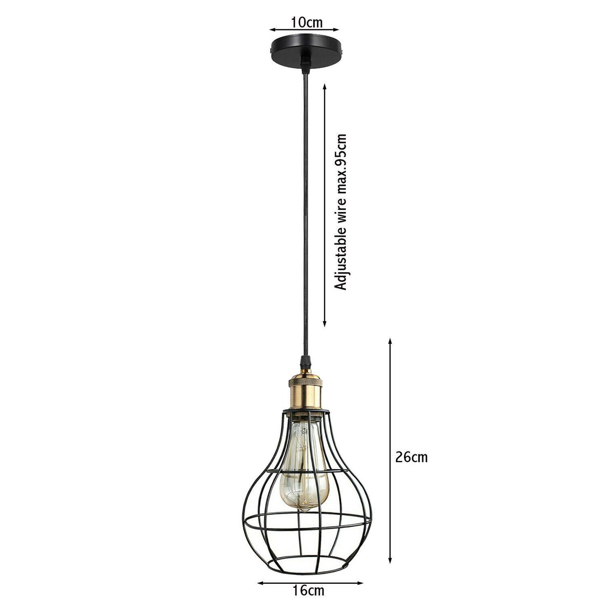 Neue Vintage Industrielle Kronleuchter Deckenpendelleuchte Metallvase Käfig Lampenschirm Innenleuchte