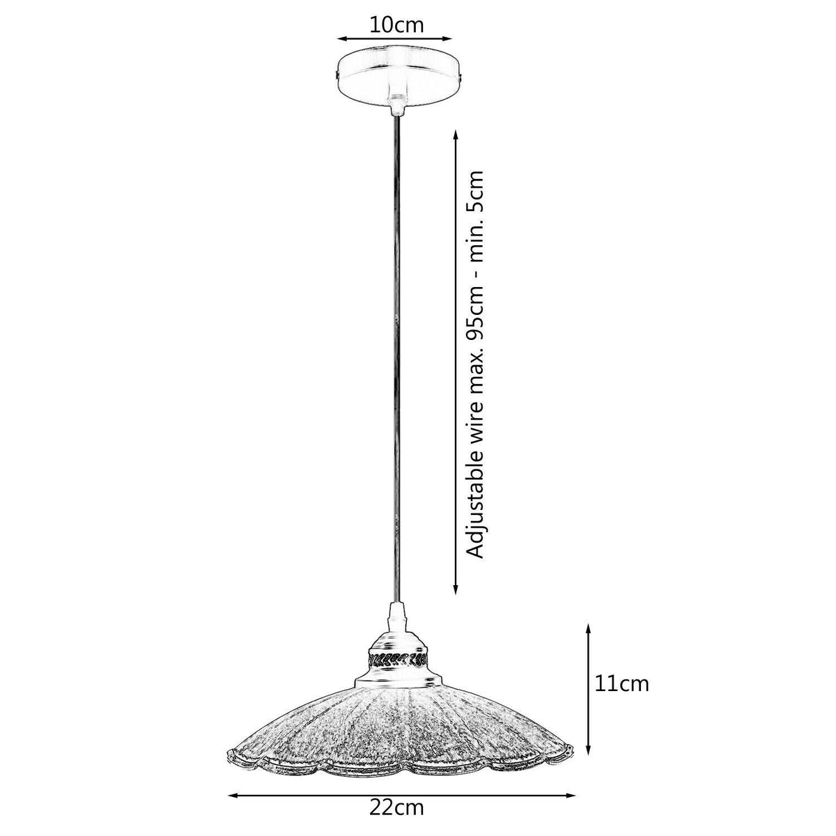 Moderne Vintage Regenschirm-Schirm-Licht mit 95cm flexiblem Draht-Decken-Anhänger