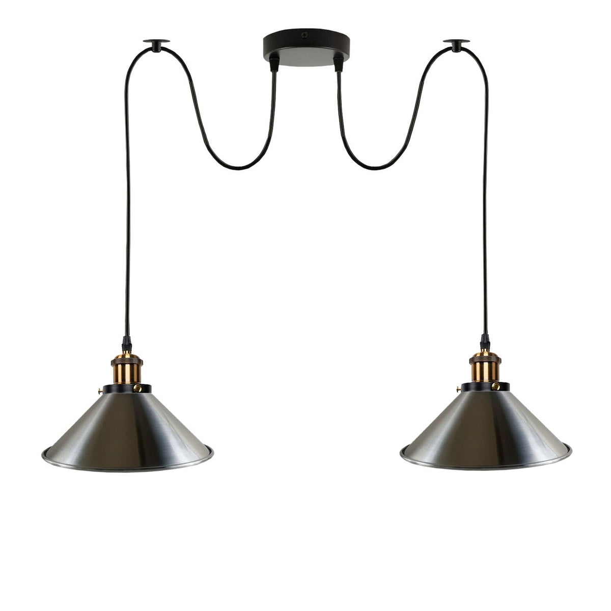 2-Wege-Retro-industrielle Decke Kabel E27 Hängelampe Pendelleuchte