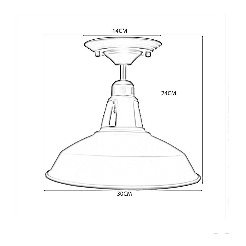 Blaue Deckenlampe mit E27-Fassung, 300 mm Durchmesser