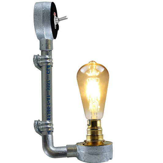 Industrielles modernes Vintage Retro galvanisiertes Rohr Wandleuchte B22 Lampenbefestigung Rohrbeleuchtung ladsone.com