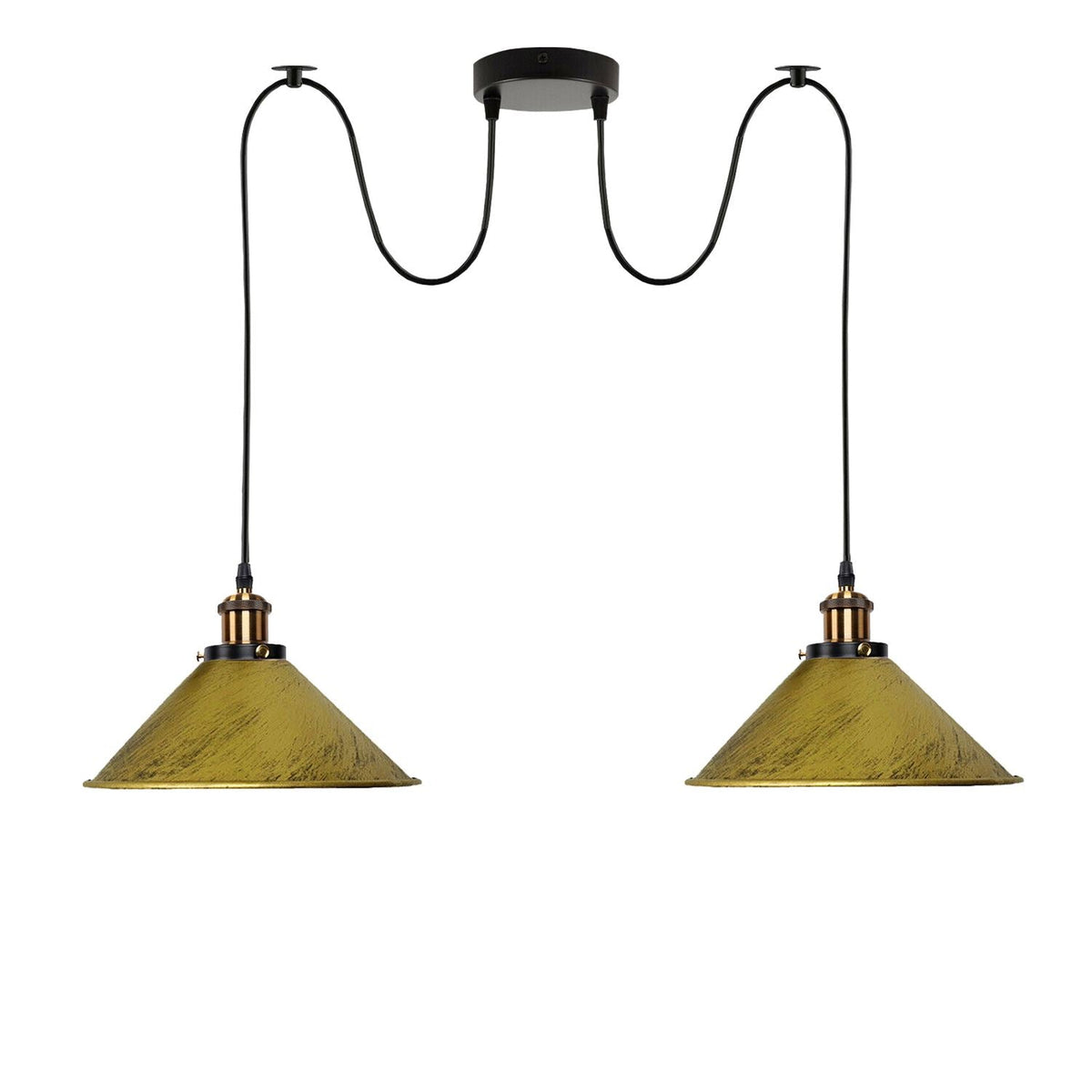 2-Wege-Retro-industrielle Decke Kabel E27 Hängelampe Pendelleuchte
