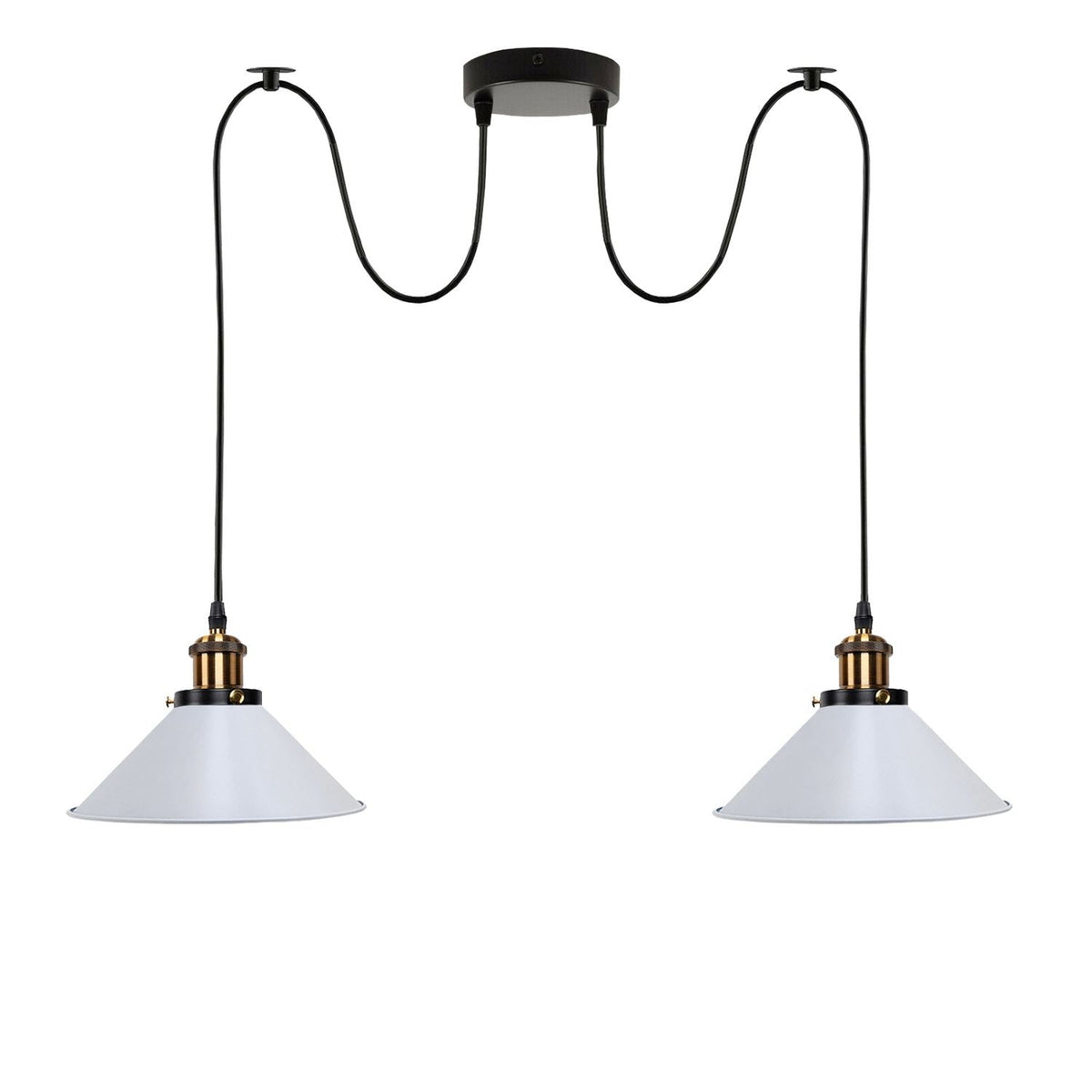 2-Wege-Retro-industrielle Decke Kabel E27 Hängelampe Pendelleuchte