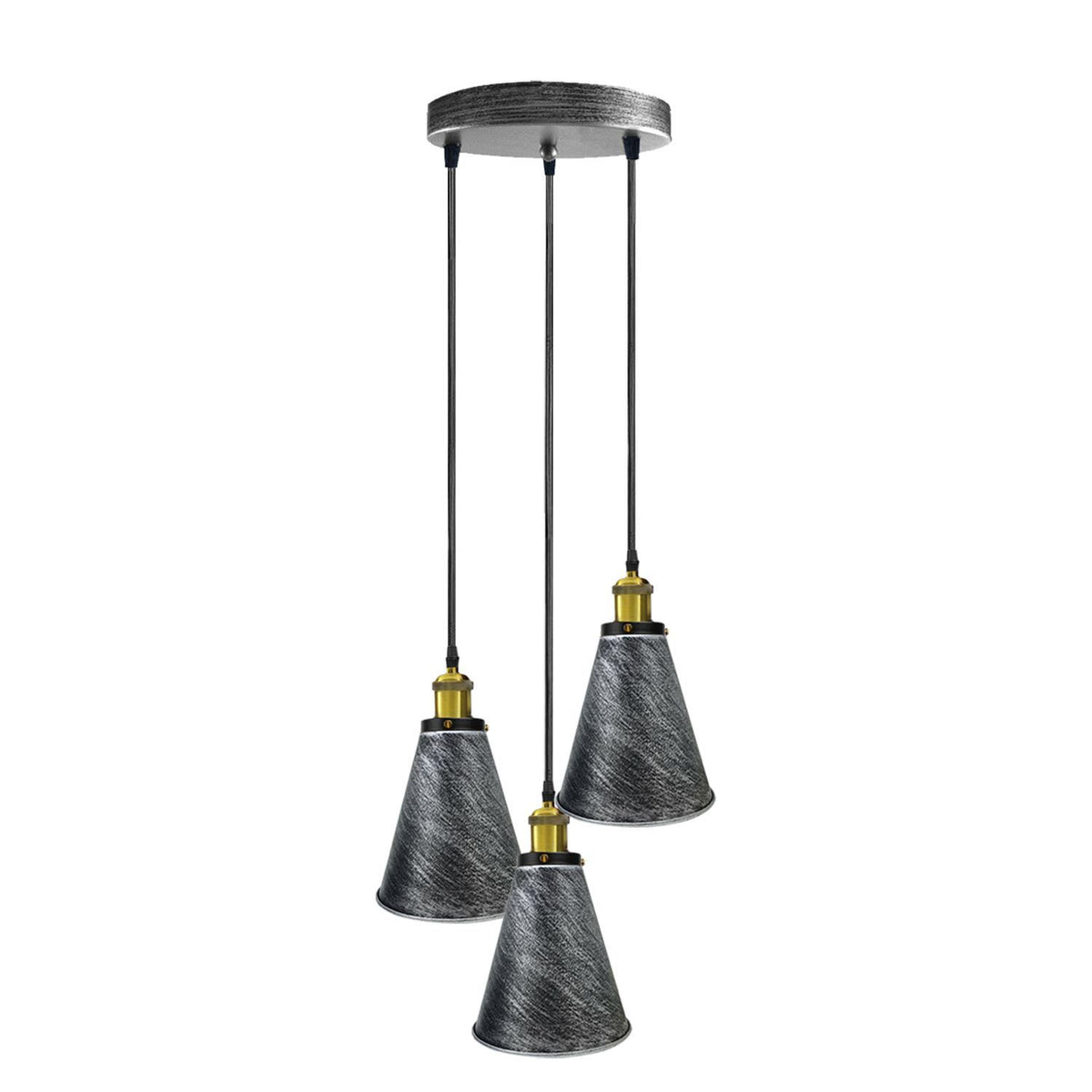 Industrielle Retro 3-Kopf Vintage Runde Basis Pendelleuchte Deckenleuchte