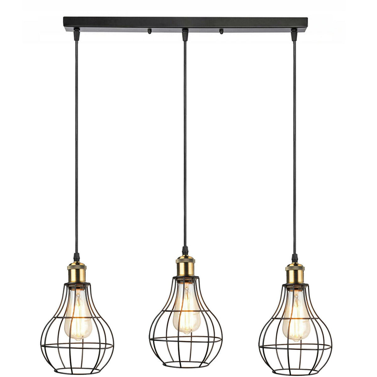 Neue Vintage Industrielle Kronleuchter Deckenpendelleuchte Metallvase Käfig Lampenschirm Innenleuchte
