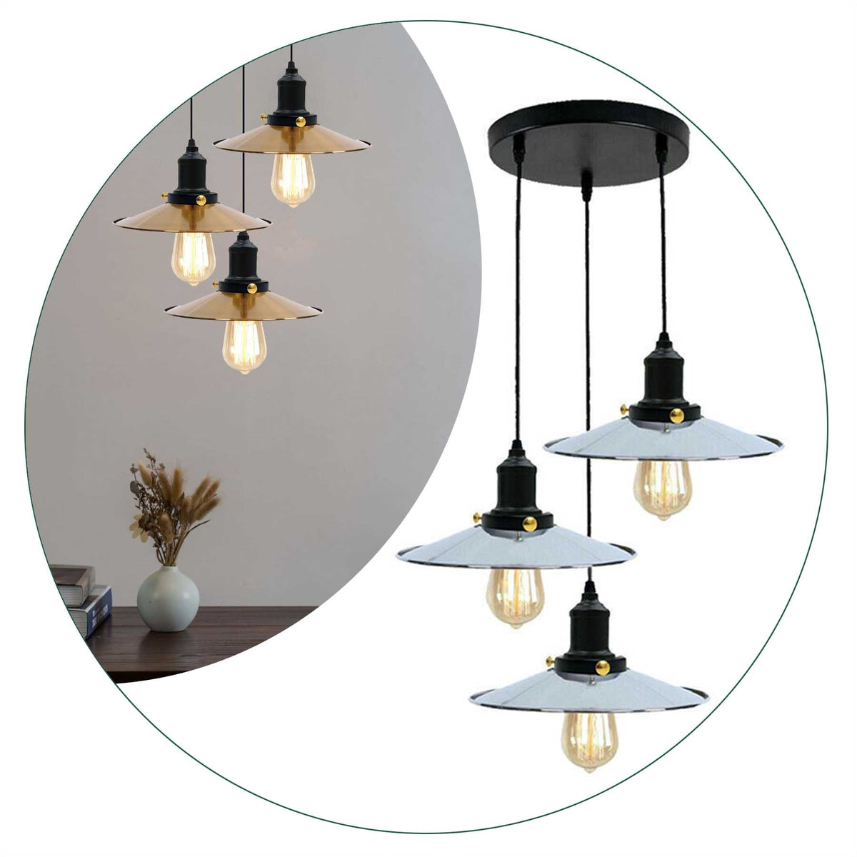 Retro Deckenlampe Industrie Tisch Pendelleuchte Hängelampe Esstisch Wohnzimmer