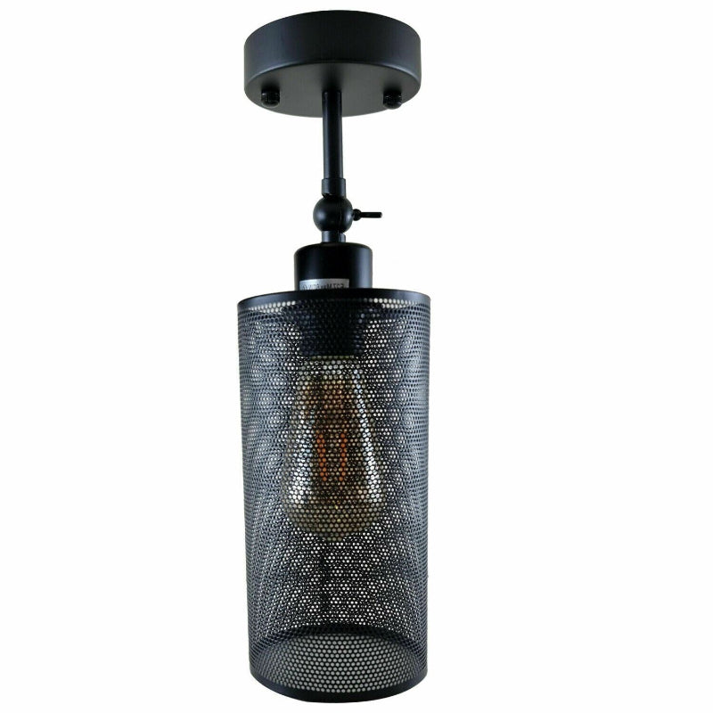 Industrial Style Wandleuchte schwarz mit Käfig