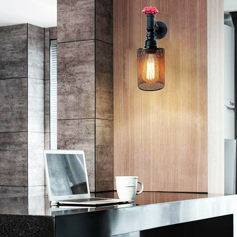 LED röhren lampen Schwarz Wasserrohr Wandleuchte    