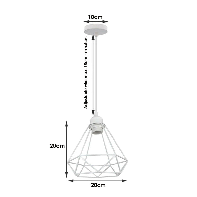 Moderne Pendelleuchte im Drahtkäfig-Design, 20 cm Höhe und Durchmesser
