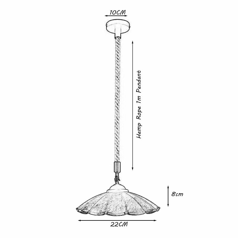 Retro Lampe mit Hanfseil und Kupferschirm, ideal für Vintage- und Industriestil