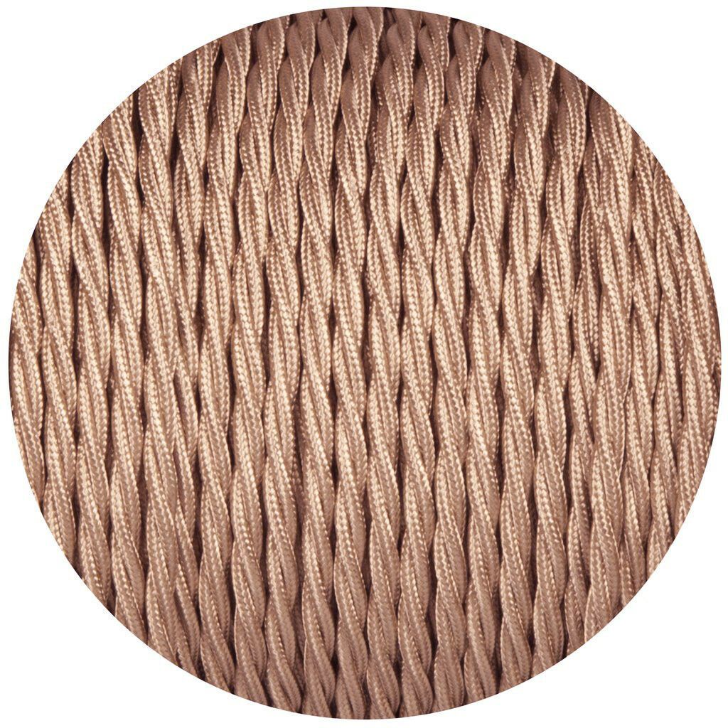 Textilkabel Lampenkabel Stoffkabel 2x0.75mm², Rund, Roségold