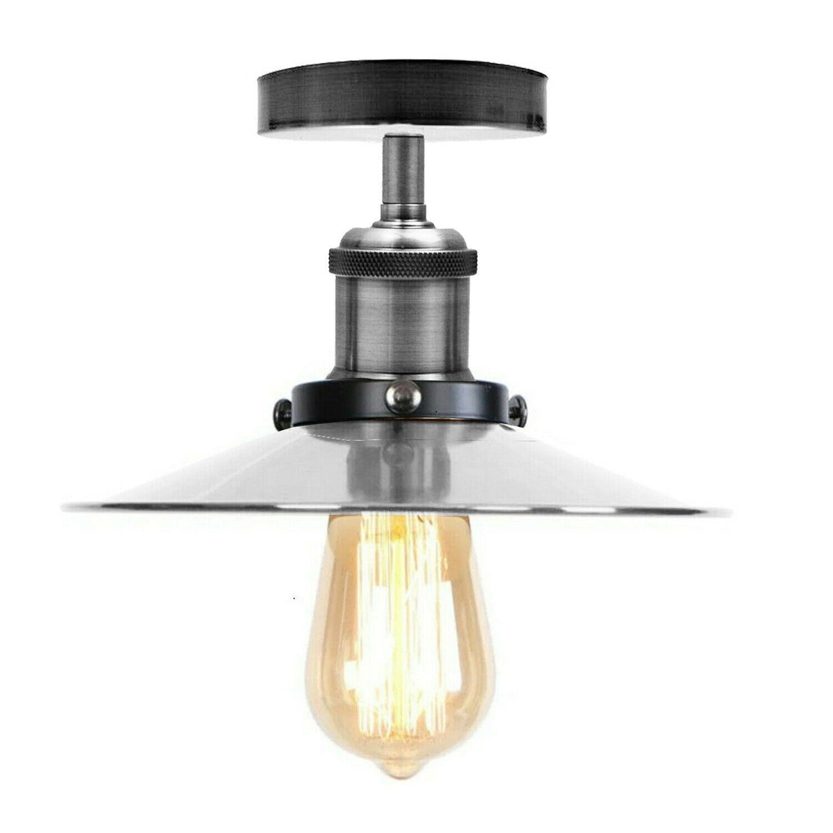 Stilvolle Vintage Industrie Deckenleuchte mit Pendelleuchte Schatten | Unterputzdesign