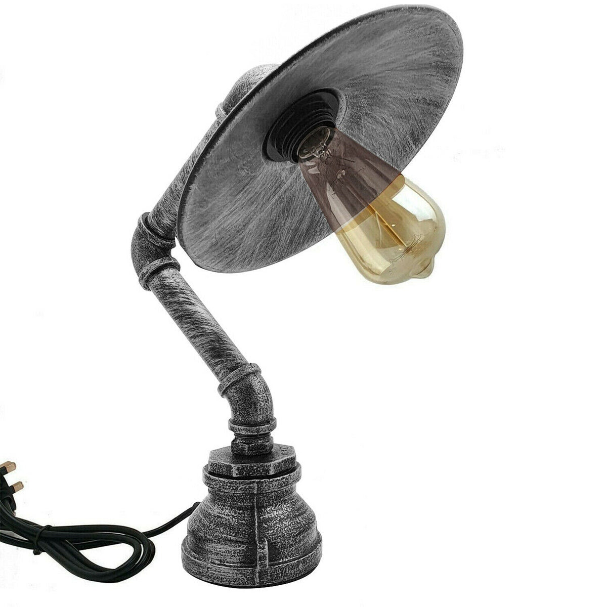 Moderne industrielle Retro-Stil-Stahlrohr-Schreibtisch-Tischlampe mit flachem Schirm ladsone.com-2
