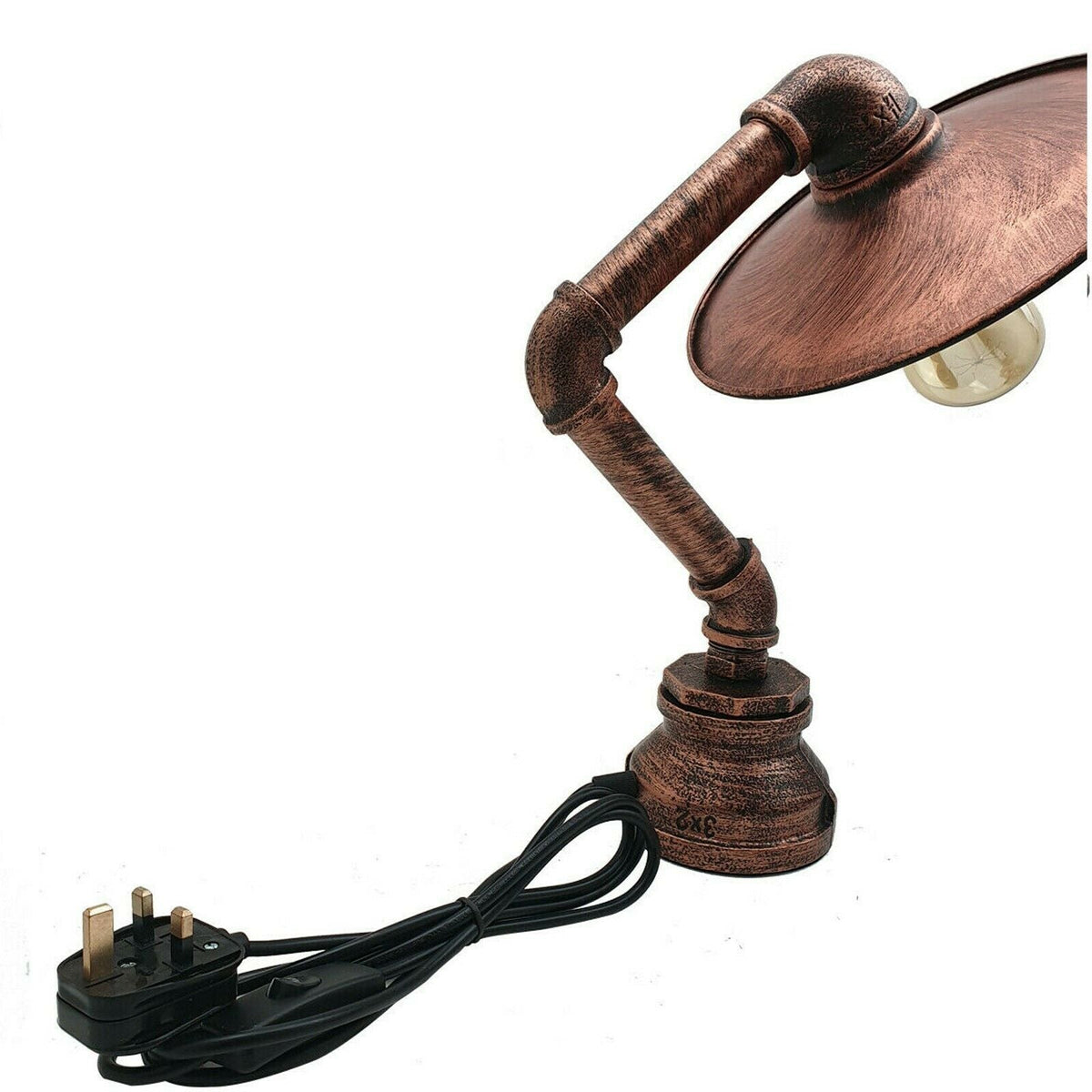 Moderne industrielle Retro-Stil-Stahlrohr-Schreibtisch-Tischlampe mit flachem Schirm ladsone.com-7