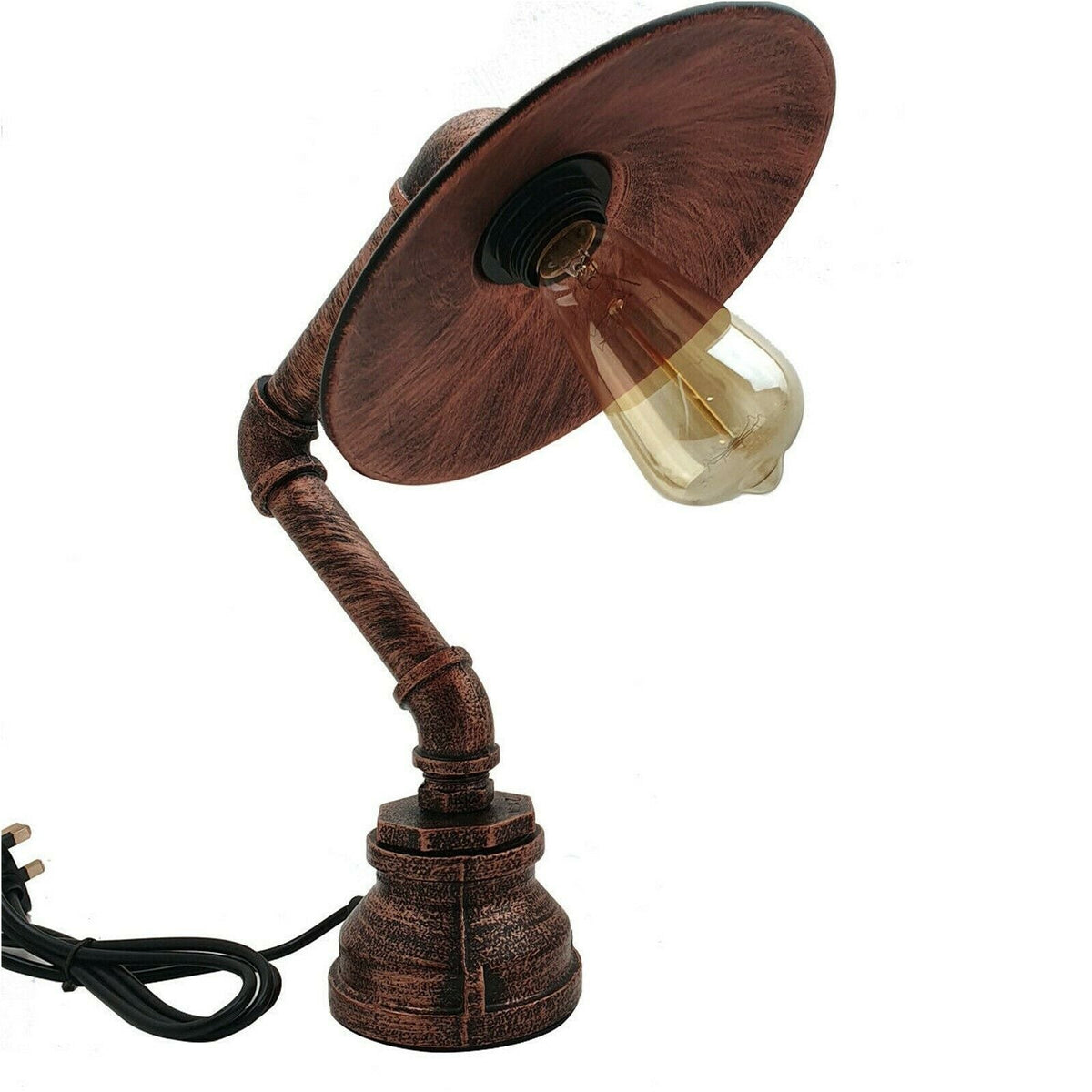 Moderne industrielle Retro-Stil-Stahlrohr-Schreibtisch-Tischlampe mit flachem Schirm ladsone.com-9